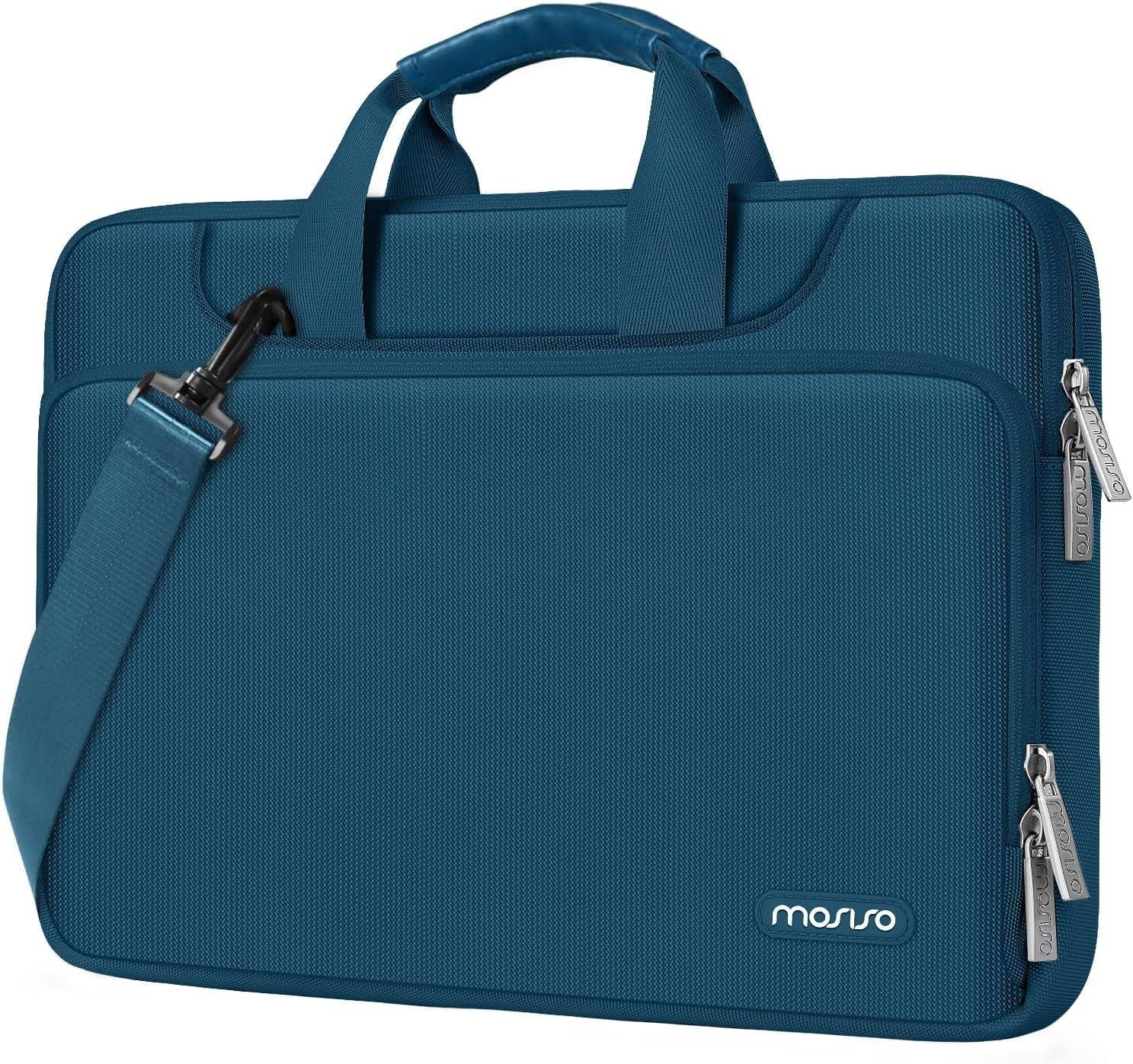360 Protective Laptop Shoulder Bag Compatible with Macbook Air 15 M4 A3241 M3 A3114 M2 A2941/Pro 16 Inch M4 M3 M2 M1, 15-15.6 Inch Notebook,Matching Color Sleeve with Belt, Teal Green
